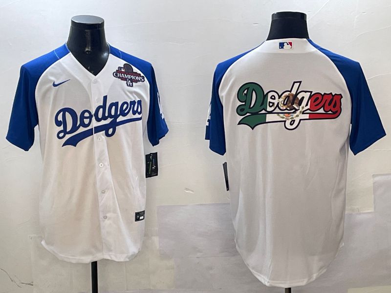 Men Los Angeles Dodgers Blank White blue Game 2025 Nike MLB Jersey style 13->los angeles dodgers->MLB Jersey